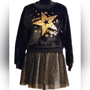 NWT Beautees size XL Black 2piece top & skort